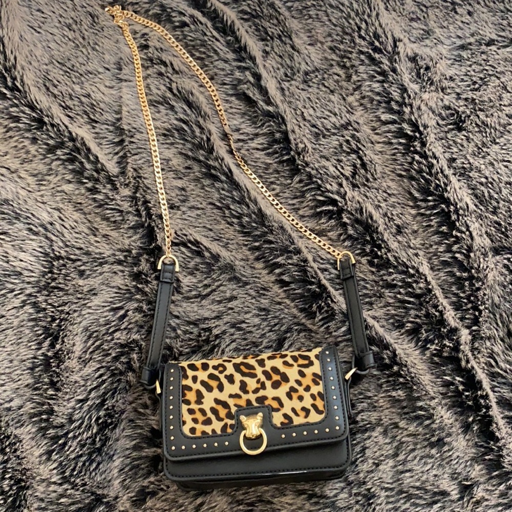 Leopard and faux leather Topshop purse